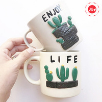 Date D'argile de Polymère Cadeau Tasse Couleur Vitrage de Bande Dessinée Tasse En Céramique Verres