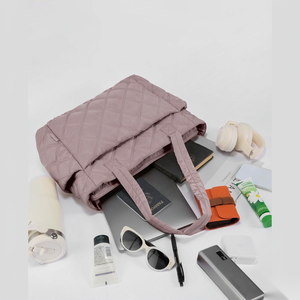 Sac fourre-tout matelassé léger en nylon résistant à l'eau, imprimé léopard, sac à bandoulière pour le travail, sac de voyage, sac fourre-tout pour femme - Product Image 4