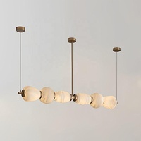 Suspension horizontale moderne de luxe en albâtre, LED blanc chaud 3000K, 220V AC, commande par interrupteur, CRI élevé 90, durée de vie 30000 heures