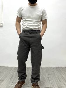 Pantalones Cargo de lona pesada para hombre de <span class=keywords><strong>Tough</strong></span> Guy, pantalones casuales gruesos de algodón holgados planos con cordón recto suelto medio para exteriores - Product Image 4