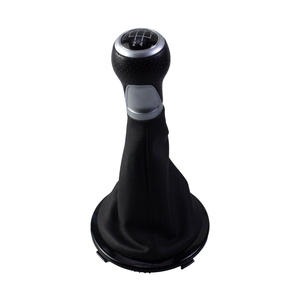 Poignée de levier de vitesses Volkswagen, anneau argenté, 5 vitesses, cuir, accessoire intérieur ergonomique - Product Image 3