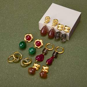 Damesmode zilveren oorringen trendy sieraden goud 18k minimalistische holle roestvrijstalen draadoorring ALN2512018 - Product Image 2