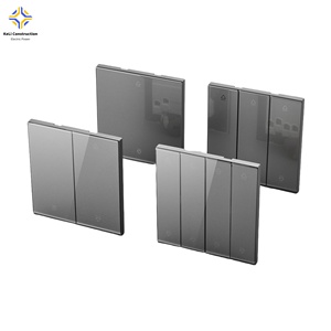 KELI 3H Series 1/2/3 Gang Light House Switch <span class=keywords><strong>Superficie</strong></span> de vidrio de pared mate Diseño Delgado Montaje empotrado Venta al por mayor Británico 15A 45A 10A 13A - Product Image 1