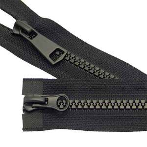 Bxyab — <span class=keywords><strong>fermeture</strong></span> à glissière à <span class=keywords><strong>Double</strong></span> denture pour vêtement domestique, résine 5 # de haute qualité, vente en gros, grandes dents noires, Textile et vêtement - Product Image 3