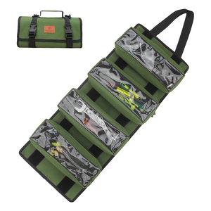 Custom Heavy-Duty Rolling Oxford <strong>Tool</strong> Storage Bag Portable Electrician <strong>Roll</strong> up <strong>Tool</strong> Bag with 4 Removeable Small Pouches - Product Image 3