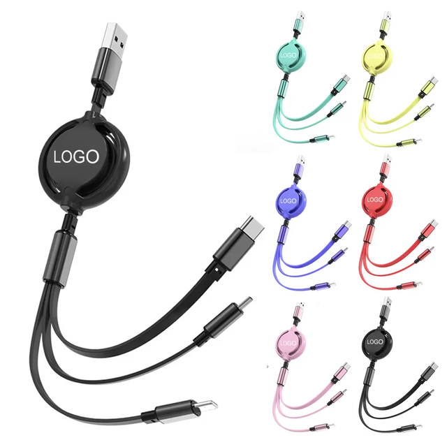 Custom Logo 1 Meter 3-in-1 Micro USB Type-C Charging Power Cable for Mobile Phones and Computer with Custom Phone Logo