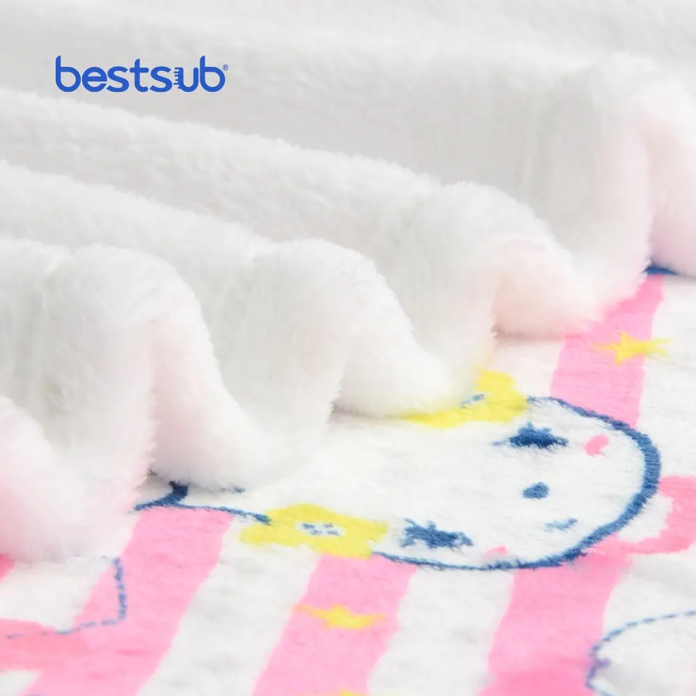 Selimut Bayi Minky, BestSub JSubli Tekstil Dipersonalisasi 33.46 Inci X 33.46 Inci Sublimasi Putih