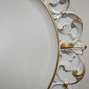 Grande Vente Assiettes de Présentation Lisses Réutilisables Blanches Transparentes de 33cm avec Motifs en Relief, en <span class=keywords><strong>Plastique</strong></span> pour Décoration de Table de Mariage et Fête - Product Image 2