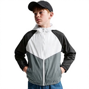 Unisex Color Blocking Windproof Motorcycle <b>Jacket</b> Spring Sporty Zipper Closure Knitted Nylon Material - Product Image 1