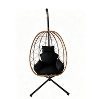 Fauteuil suspendu pliant en métal moderne et minimaliste pour extérieur, balcon, cour, balançoire individuelle, mobilier d'extérieur style hamac