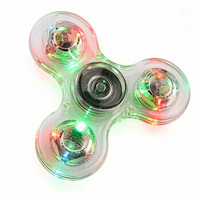 LED Light up Fidget Spinner Tri-Spinner EDC Hand Spinner Mainan Pereda Stres untuk Dewasa dan Anak-anak
