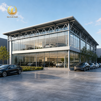 Salón de Exposiciones de Estructura de Acero para Concesionarios de Automóviles, Centro de Exhibición de Vehículos, Edificio Comercial de Vidrio