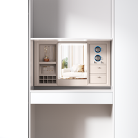 Solution de rangement intelligente à hauteur réglable, table de maquillage avec miroir et éclairage LED, et remontoir de montres