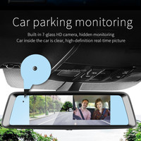 Caméra embarquée 4G OEM pour voiture, 1080P, GPS, WIFI, boîte noire, batterie lithium-ion, 3 caméras (arrière et intérieur), alimentation Android 8.1, noire
