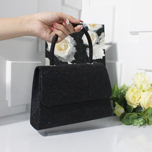 New Arrival In-stock PVC Square <b>Evening</b> <b>Bag</b> Niche Mini Fine Glitter Sequin Handheld Banquet Clutch - Product Image 4