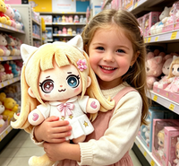 Nouvelle poupée en peluche Fille Chat Florale avec rembourrage en coton, Tailles personnalisées - Commandes en gros OEM/ODM