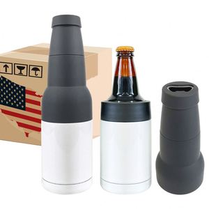 Rts 12 Oz Blank Soda <b>Beer</b> Bottle and Can Cooler 3 in 1 Thermos for White Sublimation Transfer - Product Image 1