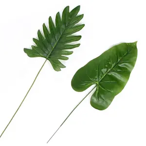 Steli finti pianta tropicale Monstera Safari lascia foglie di palma artificiali per decorazioni