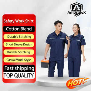 Overoles de Seguridad Industrial de Manga Corta para Hombre, Ropa de Trabajo Funcional Antiestática de Algodón Puro para Uso Diario - Product Image 1