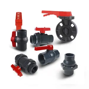 Factory supplier All Sizes 2 Way Straight Through Type Manual Plastic Ball Valve Of PPR CPVC UPVC ball valve