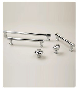 Zinc Alloy Modern Bright <b>Silver</b> <b>Drawer</b> Handle for Cabinet Kitchen Living Room Hospital Apartment-Durable Easy Installation - Product Image 5