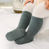 Chaussettes Bébé en Coton Épais et Chaudes en Tissu Éponge pour l'Automne et l'Hiver, Chaussettes Longues Antidérapantes Tricotées pour Nouveau-nés, Chauffe-jambes