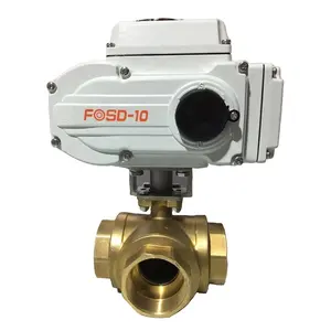 Regulation type 2 inch 3 Way AC220/110V/24V12V 24VDC Female Threaded Brass Electric Ball Valve with Digital display touch screen
