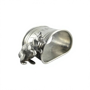 Anillo de Servilleta de Metal Vintage con Diseño de Ciervo, Decoración de Mesa para Fiesta de Navidad, Accesorio Decorativo para Mesa, Anillo de Servilleta Plateado - Product Image 1