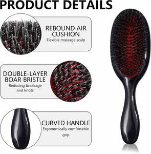 Deep Reach Massage Boar Bristle Detangling Hair Brush <b>Smart</b> Air Cushion Base Comb Set Salon Station Essential Equipment - Product Image 6