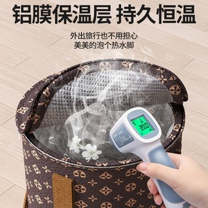 Bañera Portátil Redonda para Pies con Tapa Plegable para Uso en Casa y Viajes - Product Image 2