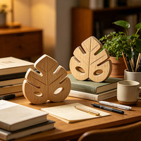 Sous-verres en bois motif feuille de Monstera, en hêtre massif, décoration tropicale, artisanat en contreplaqué naturel non fini, ornement de bureau DIY