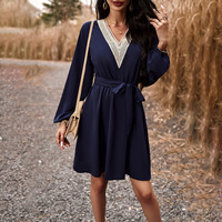 Robe midi d'été en lin de haute qualité avec ceinture pour femmes, vêtements à nouer à la taille et à fente robes dos nu/
