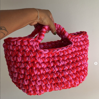 Sac à main coloré arc-en-ciel bohème à rayures en fil de t-shirt avec chaîne, décoration florale faite à la main, grande capacité pour femme - Voyage