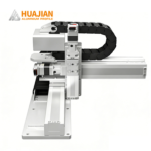 Module linéaire CNC haute vitesse à servomoteur <span class=keywords><strong>XYZ</strong></span> 3 axes, robot portique à profil <span class=keywords><strong>en</strong></span> aluminium, plateau linéaire entraîné par courroie avec chaîne de guidage - Product Image 4