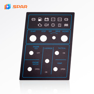 <span class=keywords><strong>Plaque</strong></span> en <span class=keywords><strong>polycarbonate</strong></span> de 2 mm d'épaisseur avec impression sérigraphique, découpe CNC et estampage pour machines - Product Image 2