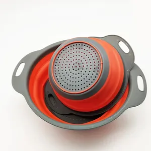 Panier égouttoir pliable en silicone pour fruits et légumes, passoire pliable, écologique, lavage à la main uniquement, cuisine - Product Image 3