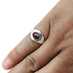 แหวนโกเมนธรรมชาติแท้925มีระดับแหวนเงินสเตอร์ลิงแหวนประณีตเครื่องประดับแฮนด์เมดดีไซน์หรูหราจำนวนมาก - Product Image 1