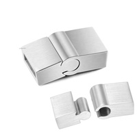 Fermoir carré en acier inoxydable de largeur personnalisée pour la fabrication de bracelets en cuir et de bijoux