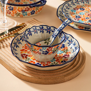 Ensemble de vaisselle et de plats de style bohème polonais, plaque de cuisson domestique, service de vaisselle assorti, assiettes et plats ODM - Product Image 4