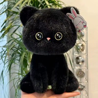 Peluche chat noir adorable de 20/25 cm (8 pouces) en gros pour machine à griffes, idéale pour les zones de jeux