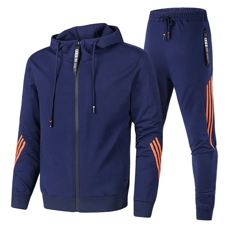 Custom CS06M Outdoor Fashion Trendy high quality Wholesale Workout Sport Sweat Suit Tracksuit Mens Sweatsuit 2 piece suit