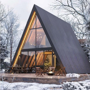 Nueva Villa Triangular Modular en Forma <span class=keywords><strong>de</strong></span> A, Estructura <span class=keywords><strong>de</strong></span> Acero Personalizada, Edificio <span class=keywords><strong>de</strong></span> Oficinas Moderno Prefabricado, Casa para Vivir al Aire Libre - Product Image 4