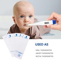200 pcs Penutup Probe EVA Food Grade Sekali Pakai untuk Termometer Digital Universal, Oral, Telinga, Ketiak, Rektal, dengan Sisi Berlipat