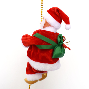 Babbo Natale di peluche musicale con corda per arrampicarsi, pupazzo animatronico per decorazioni natalizie - Product Image 5