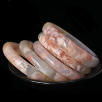 Gelang Batu Agate Bunga Sakura Alami, Ukiran Tangan Bunga Sakura, Gelang Batu Agate untuk Mencari Ketenangan Pikiran dan Penyembuhan Batin