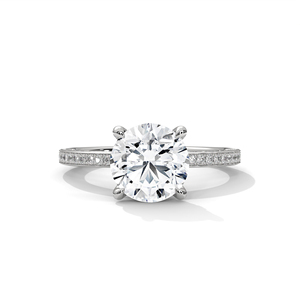 เครื่องประดับสุดคลาสสิกสำหรับผู้หญิงจาก RAAMAA ทองคำขาว 10k 14k ประดับเพชรทรงกลมที่เพาะเลี้ยงในห้องปฏิบัติการ เหมาะสำหรับเป็นของขวัญในงานแต่งงาน - Product Image 1