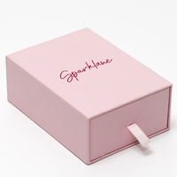 Boîte de rangement coulissante biodégradable pour montres et bijoux, avec doublure en éponge gaufrée, recyclable, personnalisable, avec languette de tirage