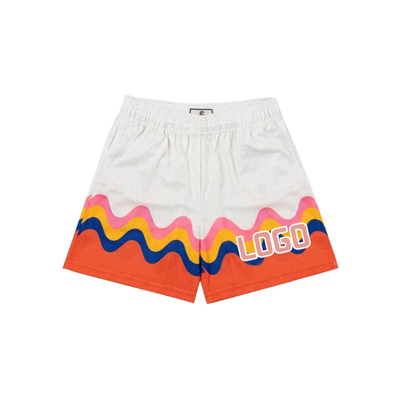 Custom Logo Color Double Layer Designer Lining Summer Sublimation All Over Print Custom Blank Short Men Mesh Shorts