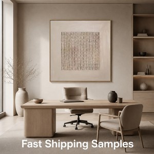Decorazione da Parete Fatta a Mano Tonalità della Terra Tela Astratta Pittura Minimalista Effetto Intonaco Wabi Sabi Arte Murale 3D - Product Image 4