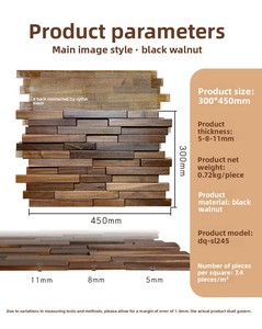 Paneles <span class=keywords><strong>de</strong></span> Pared <span class=keywords><strong>de</strong></span> Madera Sólida <span class=keywords><strong>de</strong></span> Nogal Negro, Resistentes a la Humedad y al Moho, para Decoración <span class=keywords><strong>de</strong></span> Cocina Moderna, Isla <span class=keywords><strong>de</strong></span> Cocina, Revestimiento <span class=keywords><strong>de</strong></span> Pared, Comedor - Product Image 5